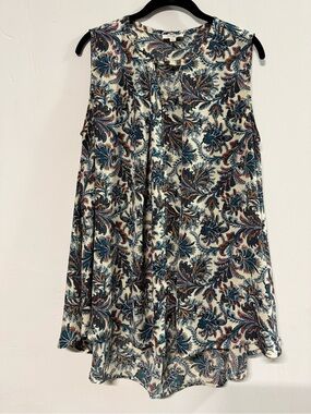 Umgee Sleeveless Paisley Boho-Style Tunic Top Medium